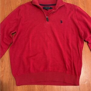 U.S. Polo Assn. Men's Zip-Up Red Sweater